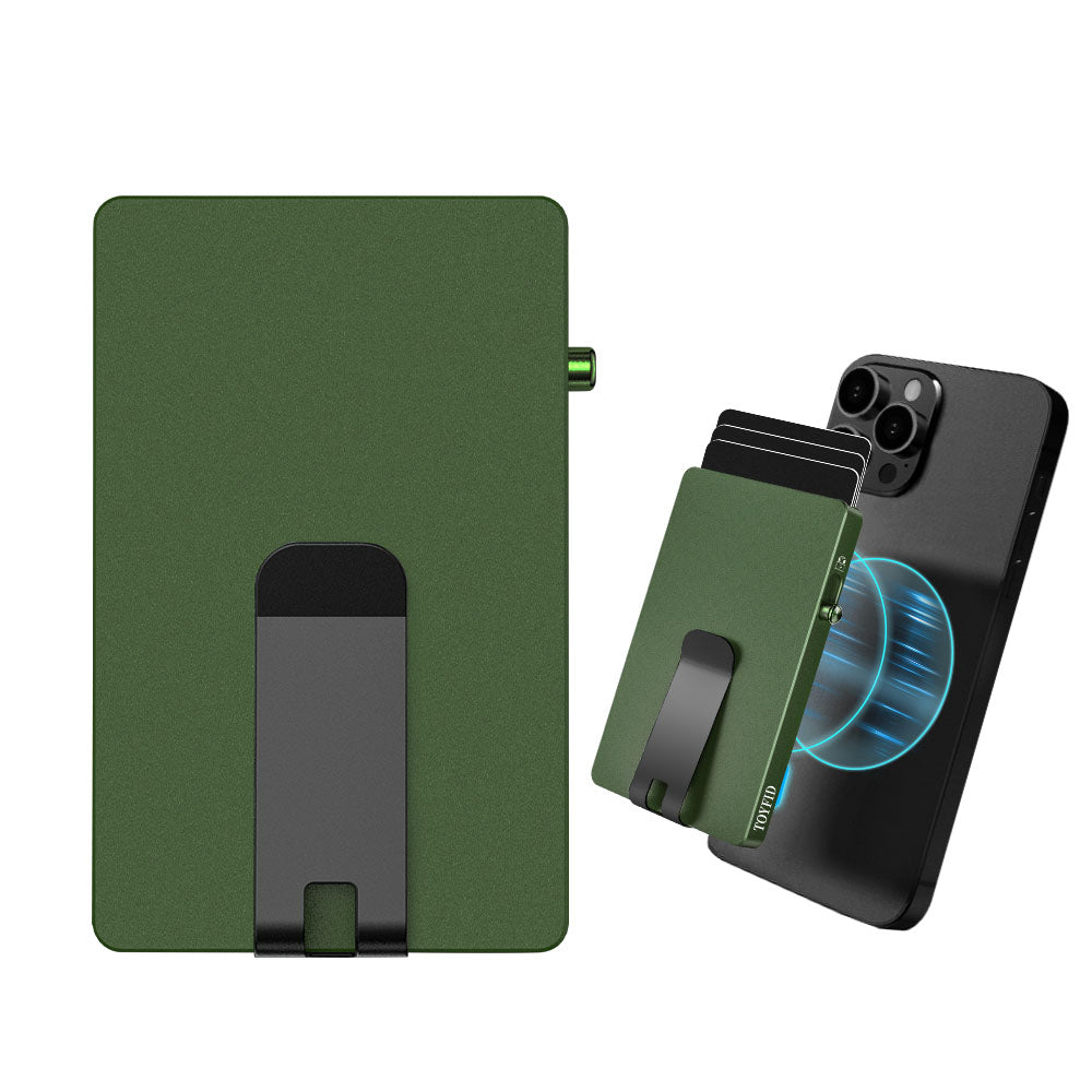 RFID Slim Pop-Up Wallet with Money Clip — All Aluminum Metal Card Holder for Men