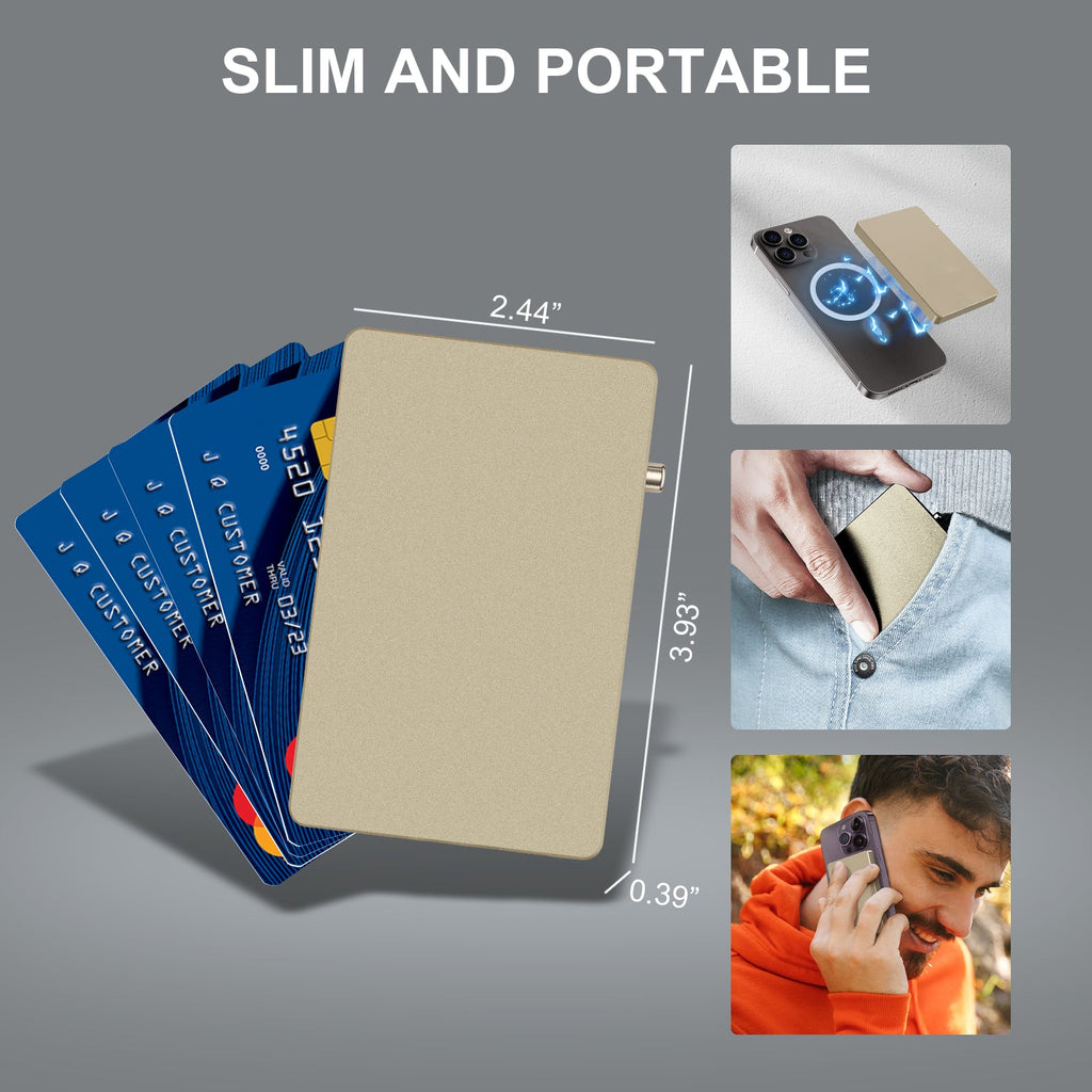 TOYFID RFID Slim Pop-Up Card Wallet — Minimalist Aluminum Metal Holder for Men
