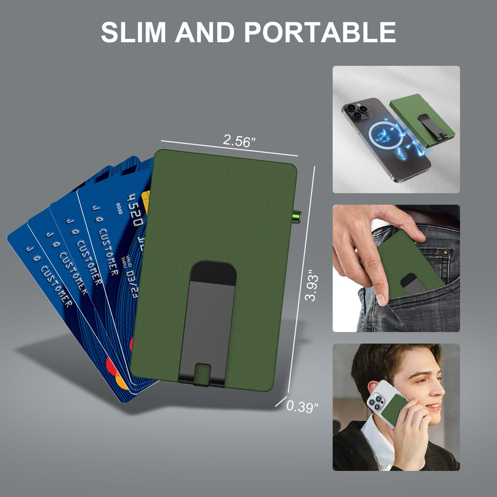 RFID Slim Pop-Up Wallet with Money Clip — All Aluminum Metal Card Holder for Men