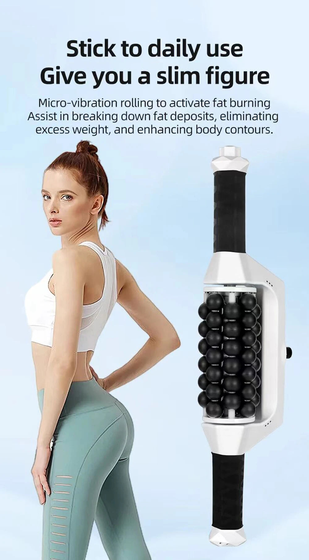 Rechargeable Anti-Cellulite Body Roller — High-Frequency Vibration Slimming Massage Machine