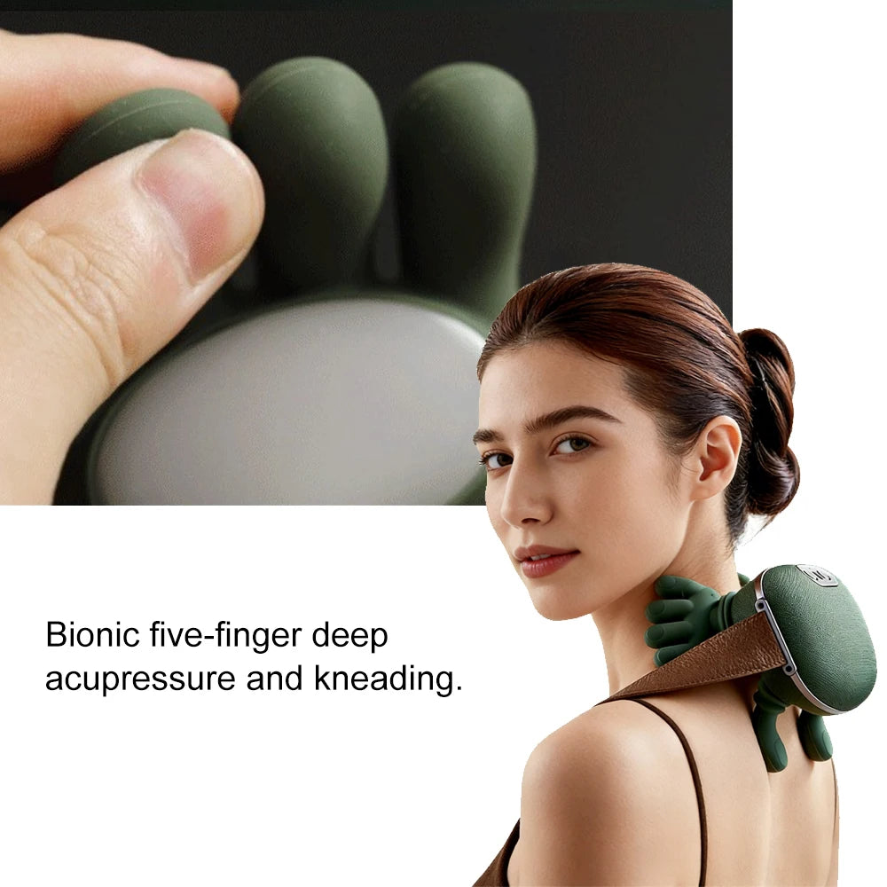 N7 Rechargeable Neck &amp; Shoulder Massager — 3-Level Bionic Kneading, Portable Home Massager