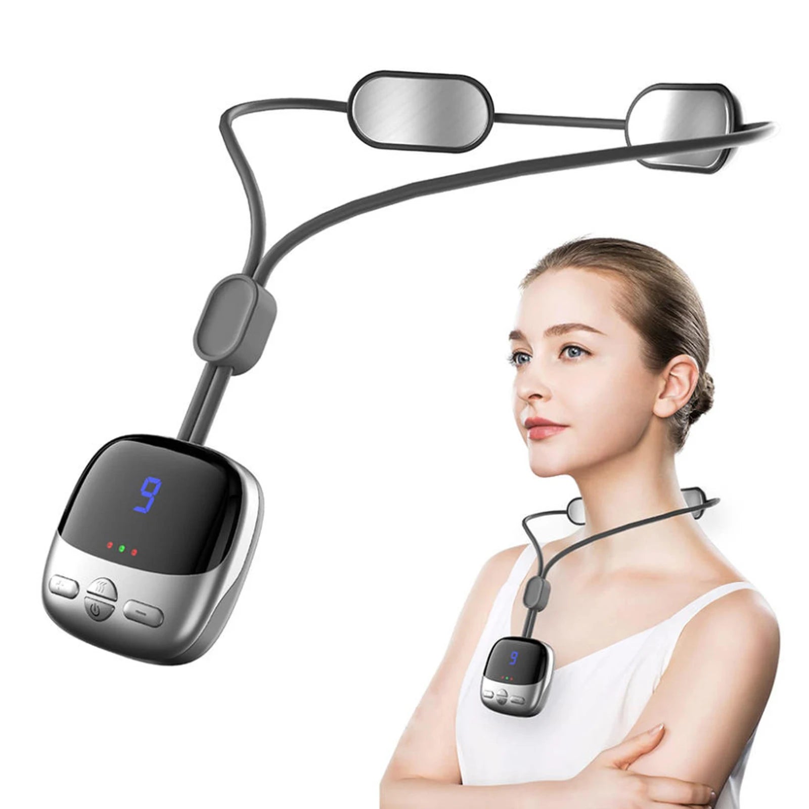 Mini Hanging Neck Massager — EMS Pulse Hot Compress, Rechargeable Cervical Pain Relief