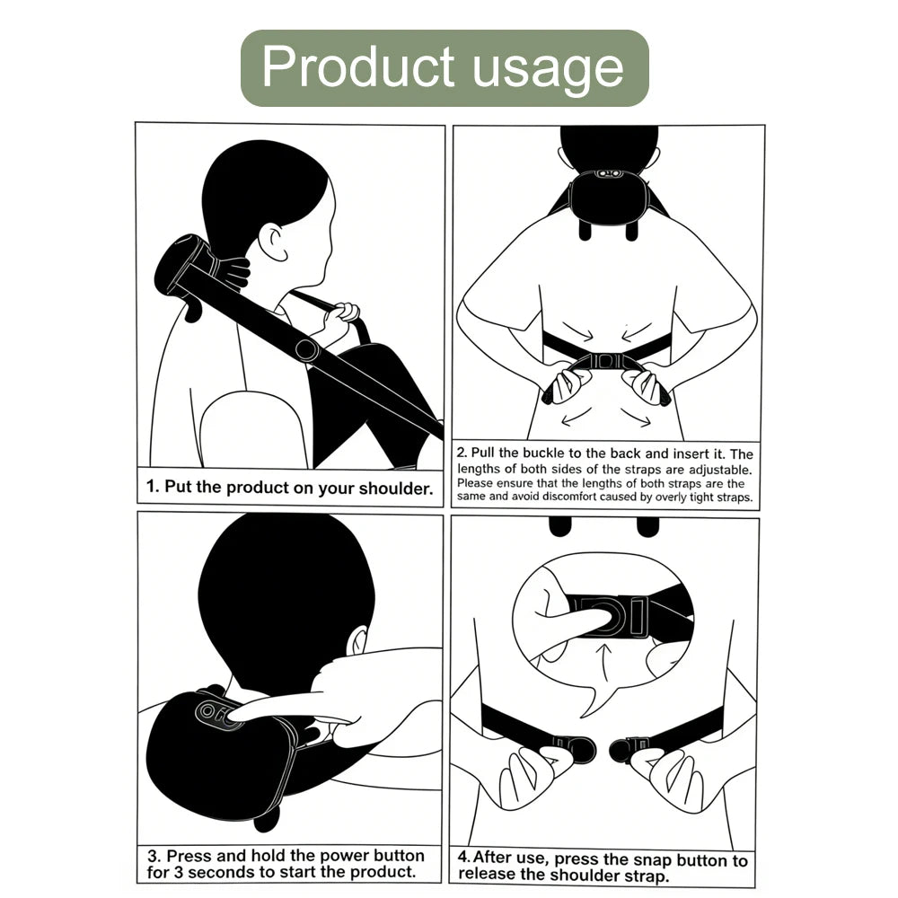 N7 Rechargeable Neck &amp; Shoulder Massager — 3-Level Bionic Kneading, Portable Home Massager
