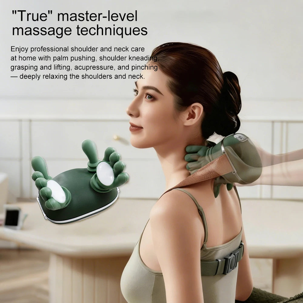 N7 Rechargeable Neck &amp; Shoulder Massager — 3-Level Bionic Kneading, Portable Home Massager