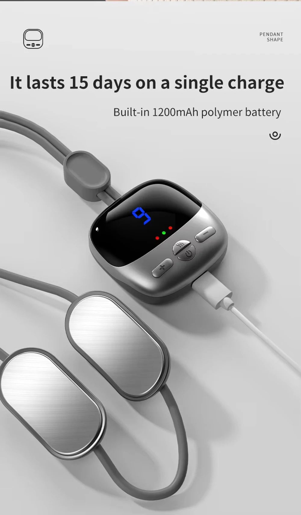Mini Hanging Neck Massager — EMS Pulse Hot Compress, Rechargeable Cervical Pain Relief