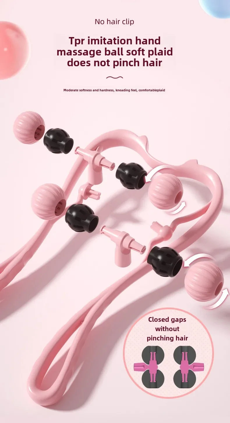 Multi-Functional Handheld Cervical Roller Massager — Neck, Shoulder &amp; Waist Kneading Tool