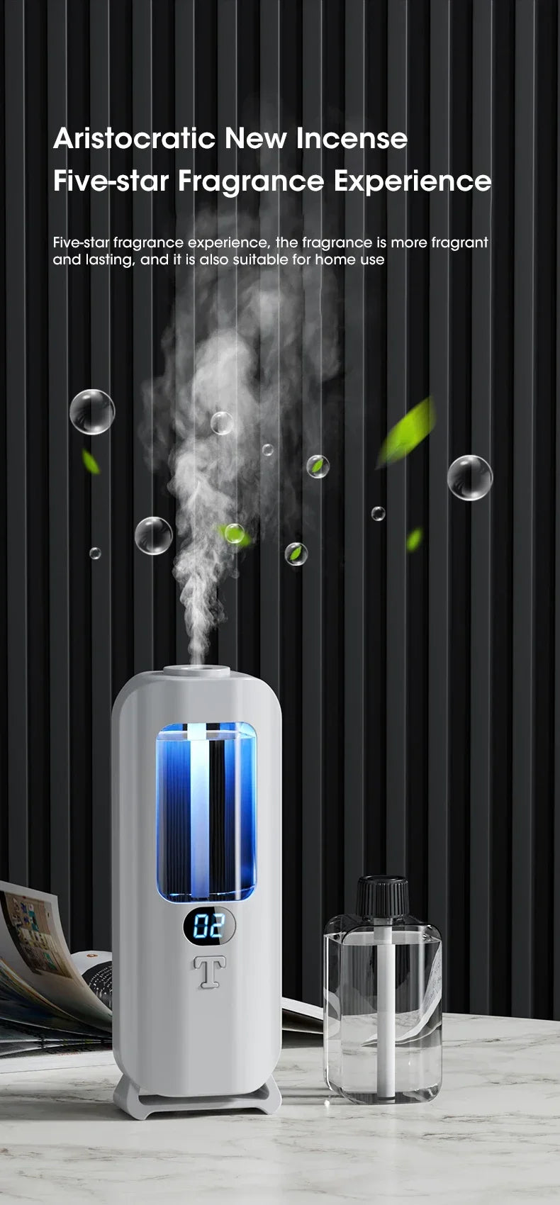 Rechargeable Portable Aroma Diffuser — 5 Modes, Cordless for Home, Car &amp; Office