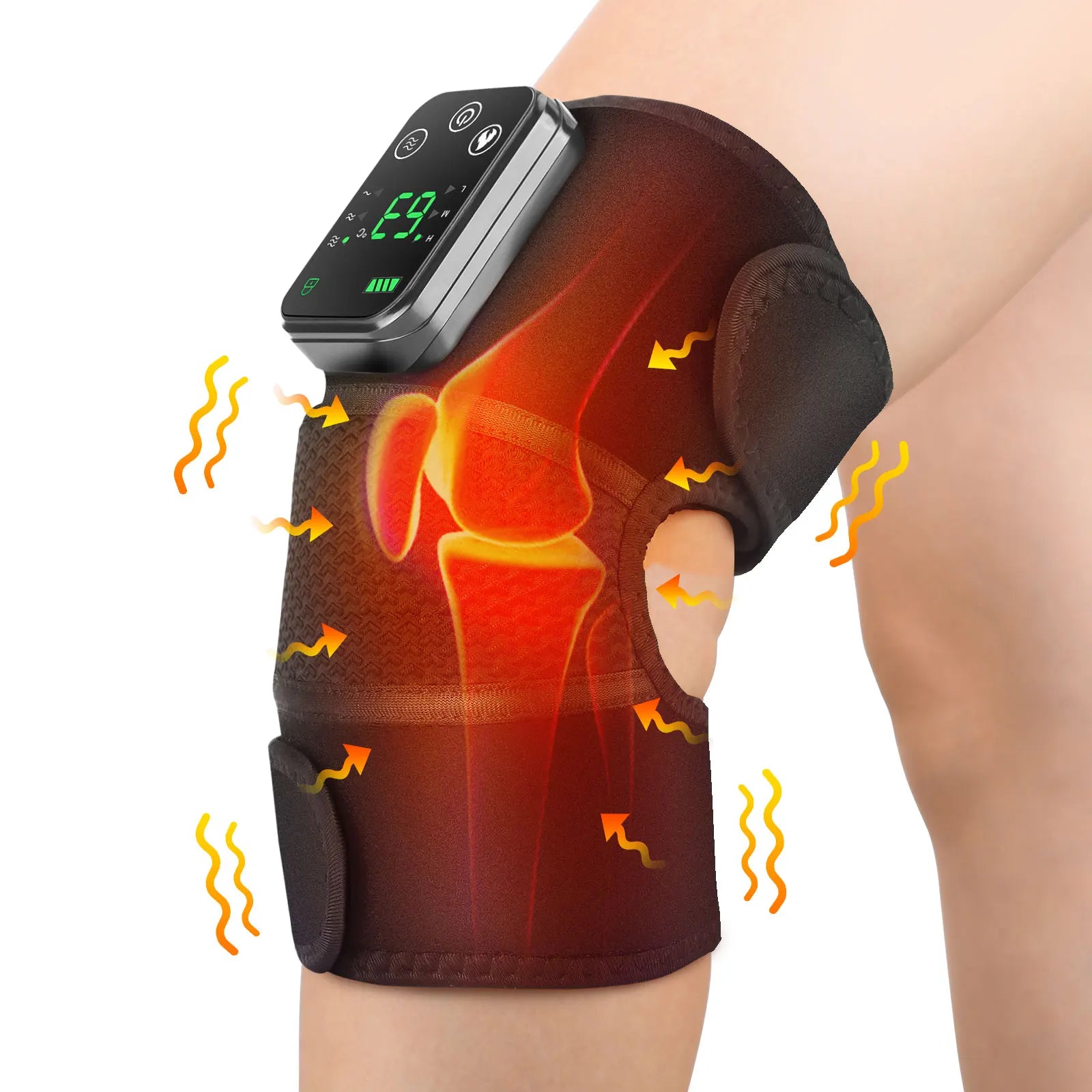 Rechargeable Knee Massager with Heat — 3-Gear Vibration for Knee, Shoulder &amp; Leg Pain Relief