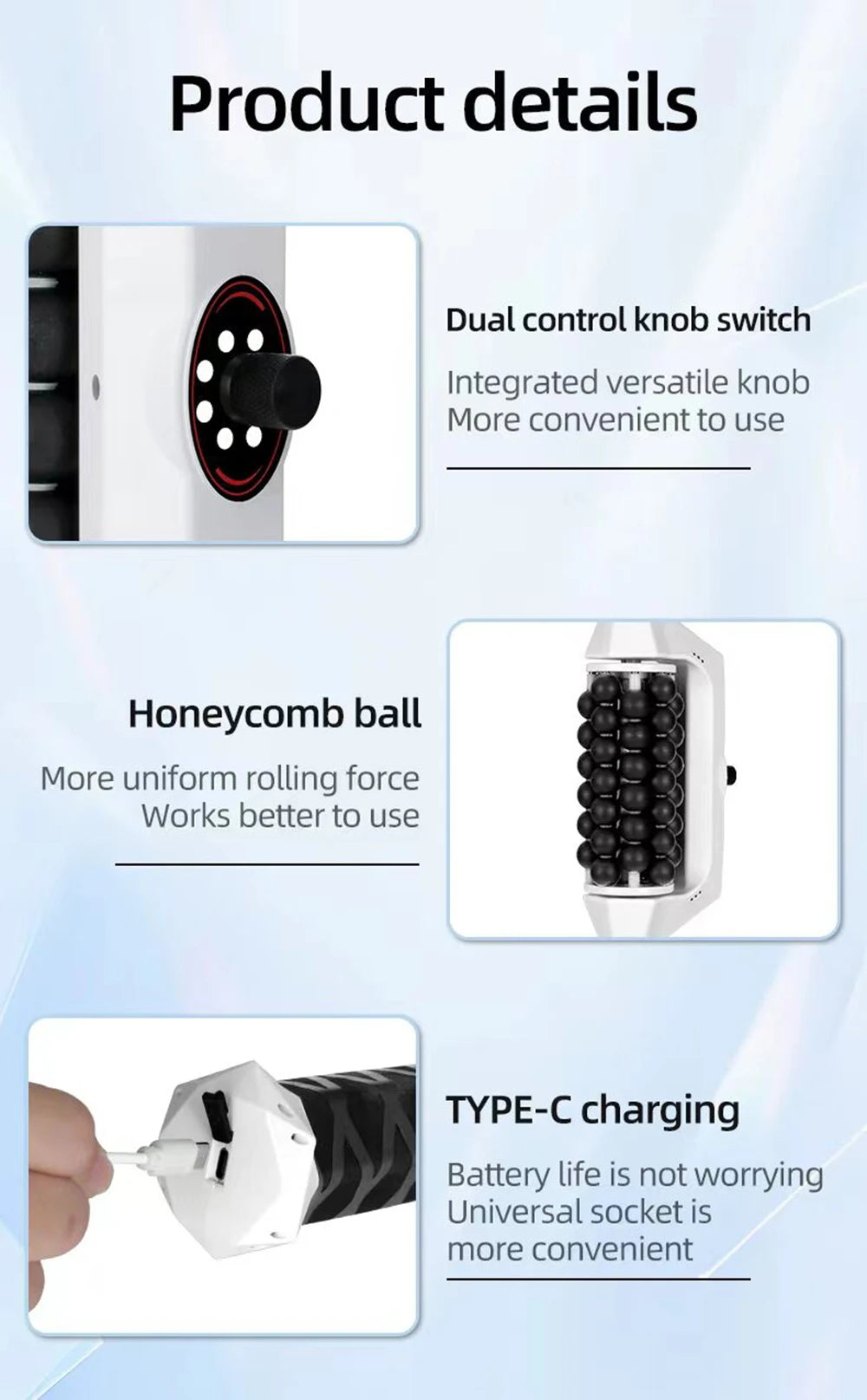 Rechargeable Anti-Cellulite Body Roller — High-Frequency Vibration Slimming Massage Machine