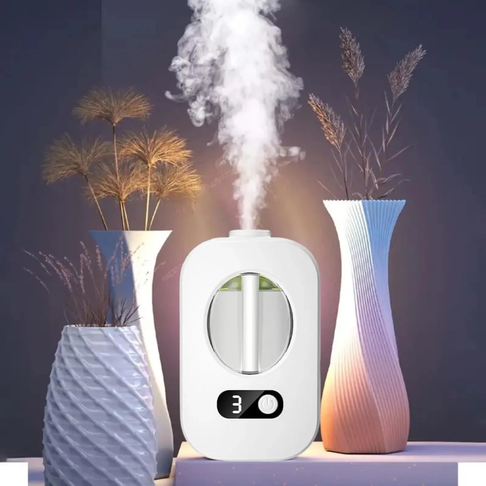 Automatic Desktop Aroma Diffuser — USB Rechargeable Atomizer with Replaceable Scent Cartridge