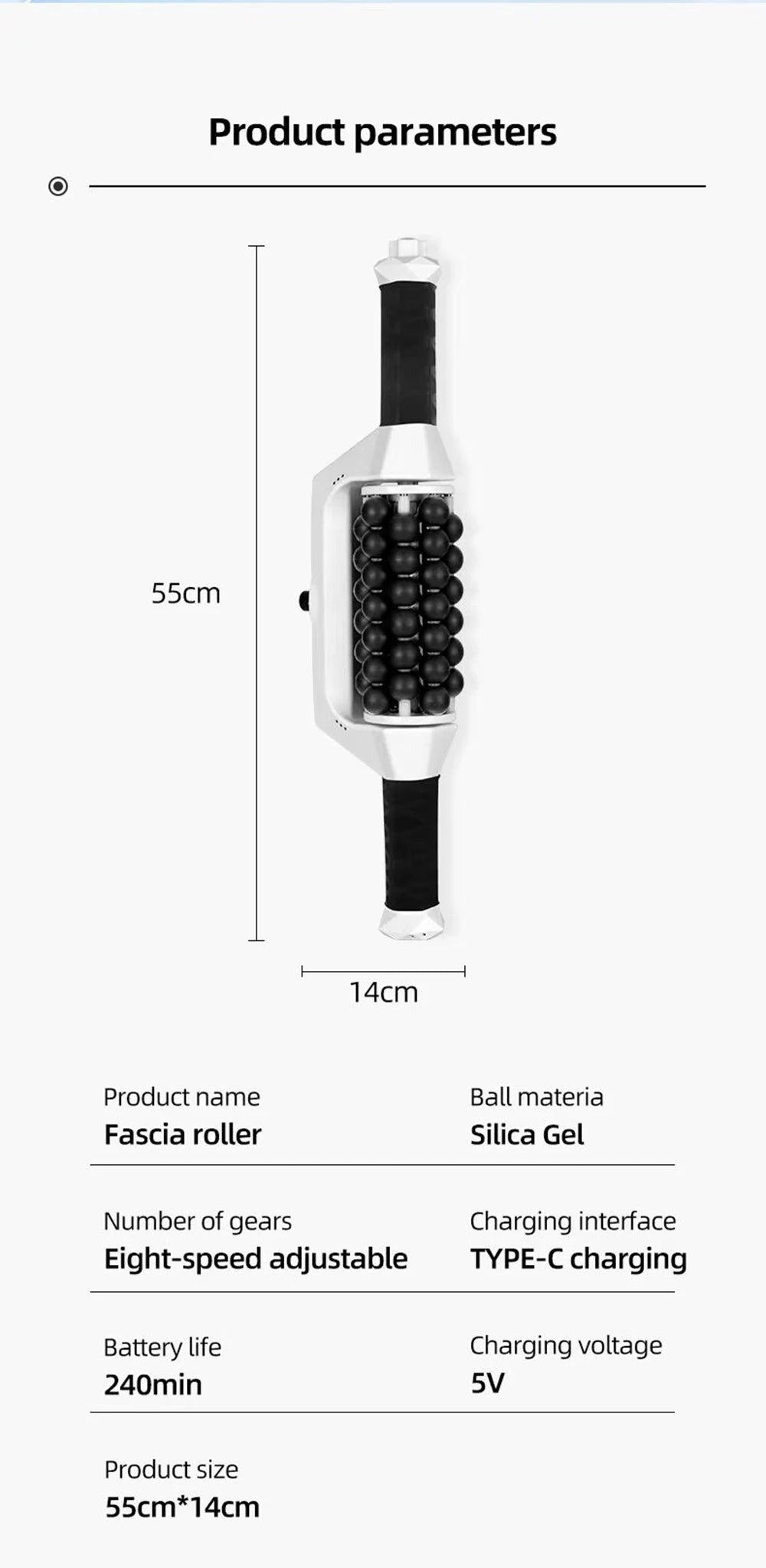 Rechargeable Anti-Cellulite Body Roller — High-Frequency Vibration Slimming Massage Machine
