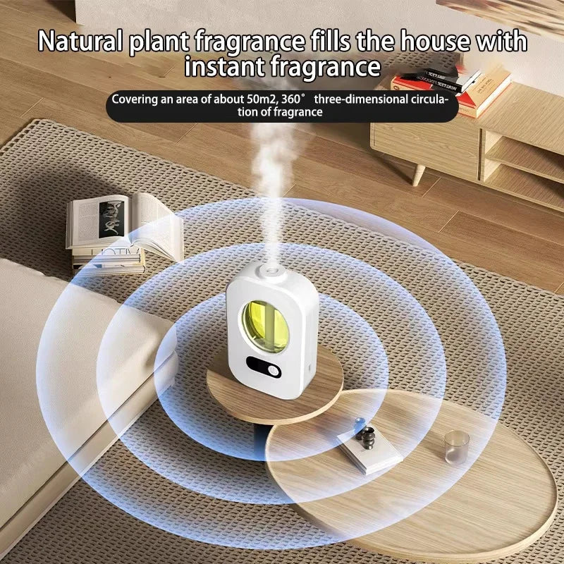 Automatic Desktop Aroma Diffuser — USB Rechargeable Atomizer with Replaceable Scent Cartridge