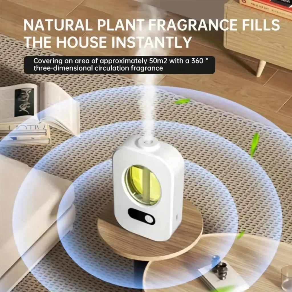 Automatic Desktop Aroma Diffuser — USB Rechargeable Atomizer with Replaceable Scent Cartridge