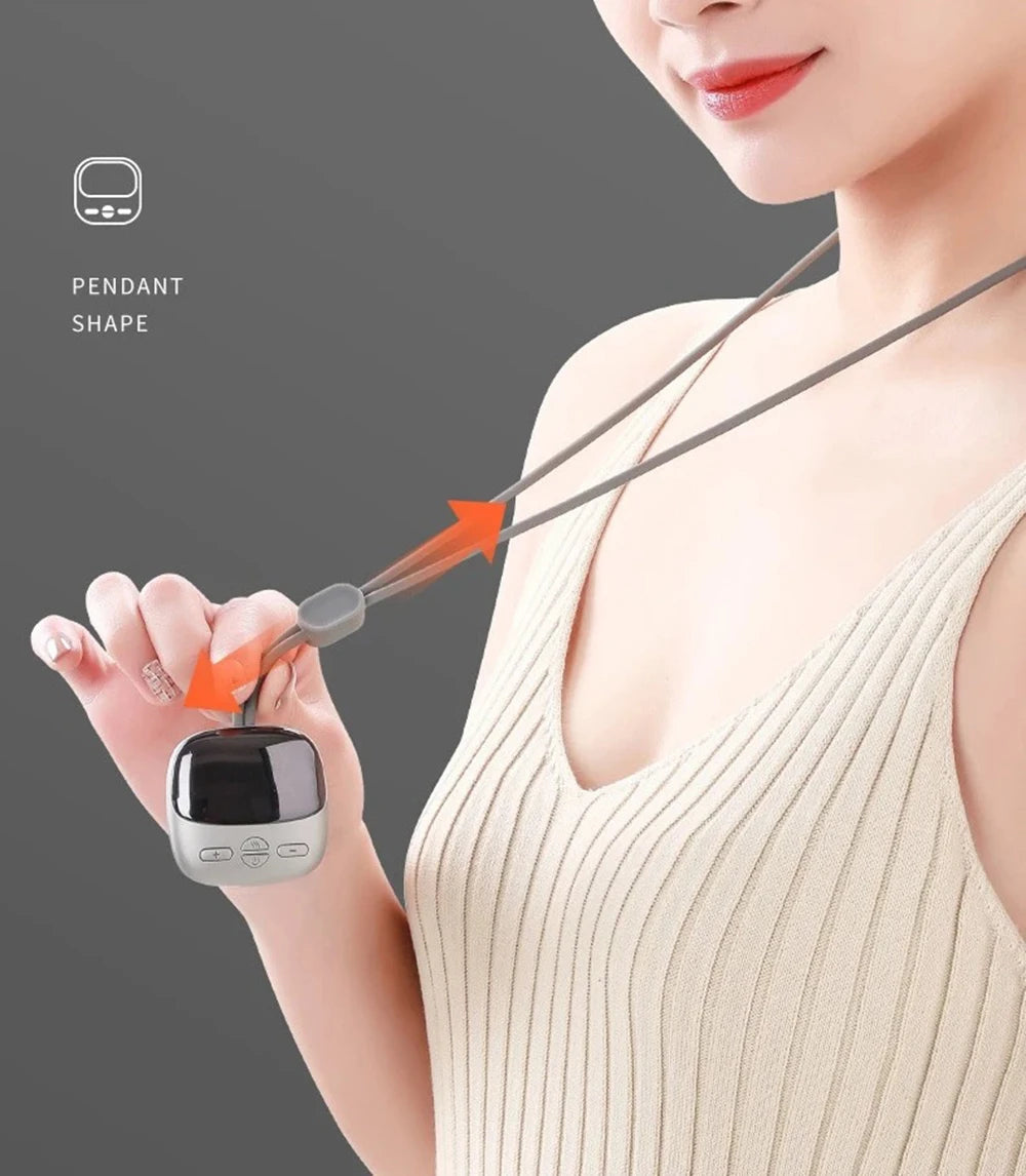 Mini Hanging Neck Massager — EMS Pulse Hot Compress, Rechargeable Cervical Pain Relief