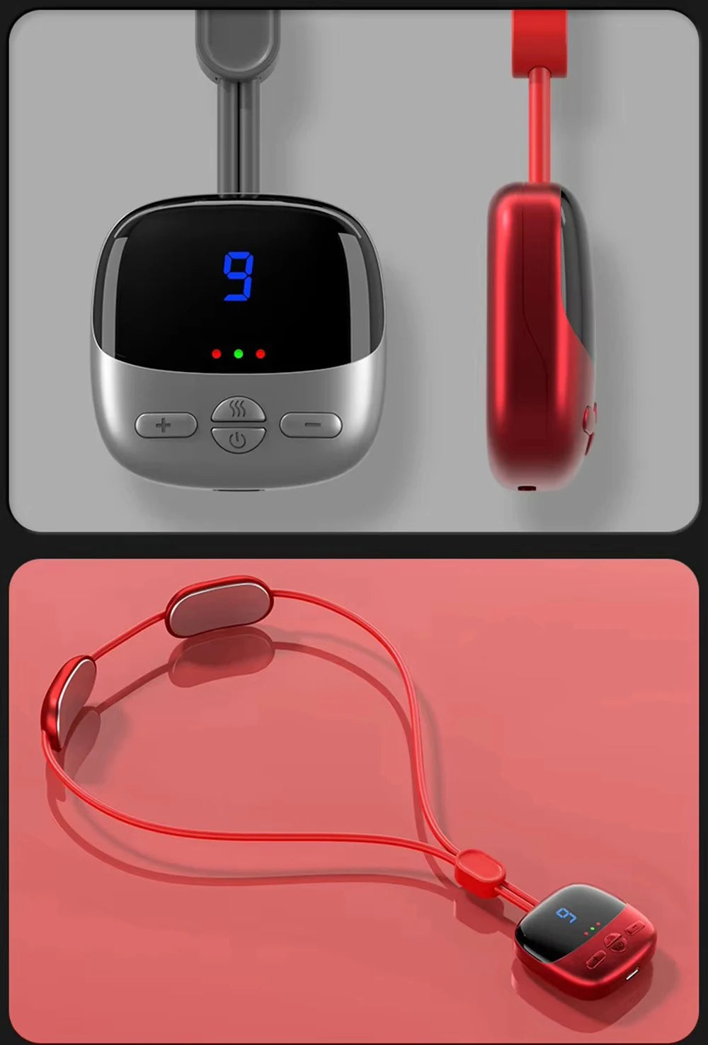 Mini Hanging Neck Massager — EMS Pulse Hot Compress, Rechargeable Cervical Pain Relief